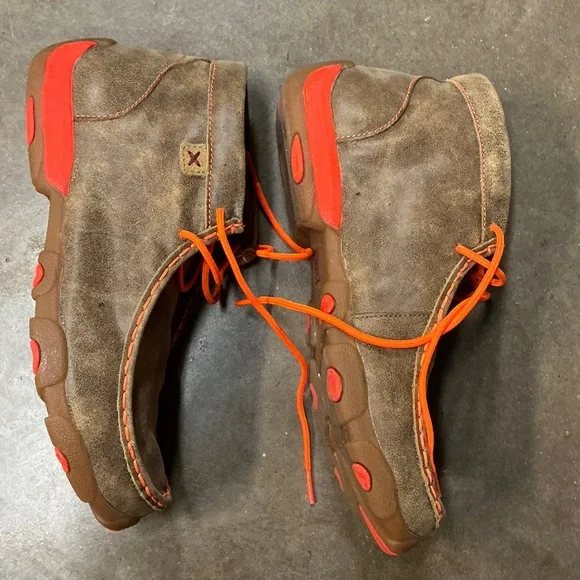 Twisted X Kids Moccasins Brown with Orange Laces